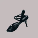 Genelle Black Slingback Heels for women (S/977) shown from the side